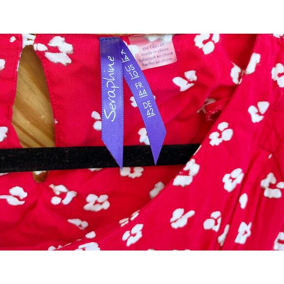 Seraphine Maternity Leora Red Floral Nursing Short Sleeve Top - Picture 3 of 4